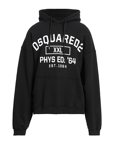 DSQUARED2 Hooded sweatshirt Black 96% Cotton, 4% Elastane