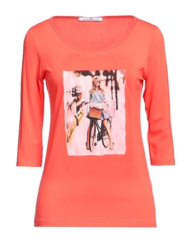 MR MASSIMO REBECCHI T-shirt Tomato red 92% Viscose, 8% Elastane