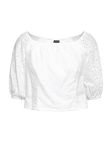 PINKO Off-the-shoulder top White 100% Cotton