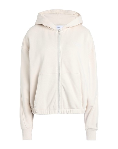 CALVIN KLEIN JEANS Hooded track jacket  Beige 100% Cotton