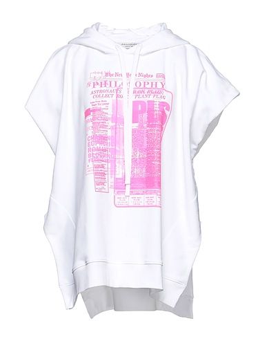 PHILOSOPHY di LORENZO SERAFINI Hooded track jacket  White 100% Cotton