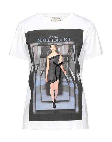 ANNA MOLINARI T-shirt White 95% Cotton, 5% Elastane