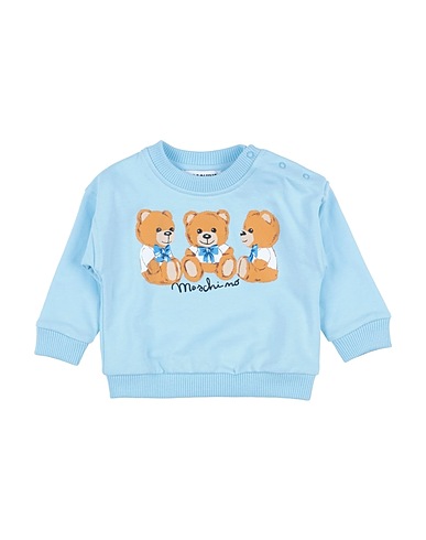 MOSCHINO BABY Sweatshirt Sky blue 100% Cotton, Elastane