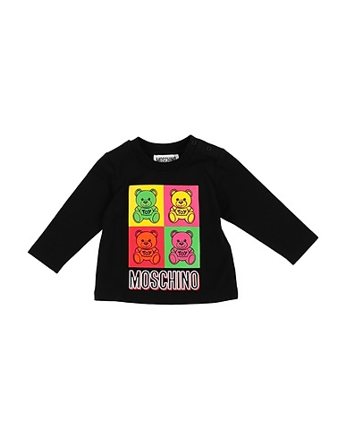 MOSCHINO BABY T-shirt Black 95% Cotton, 5% Elastane