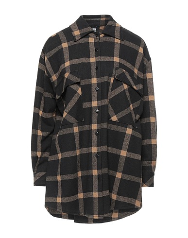 ALPHA STUDIO Kariertes Hemd Schwarz 53% Polyester, 44% Baumwolle, 3% Elastan