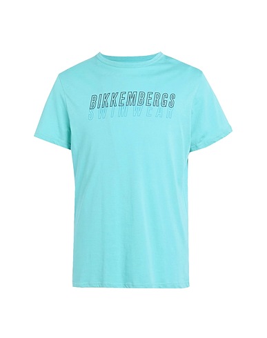 BIKKEMBERGS T-shirt Turquoise 100% Cotton