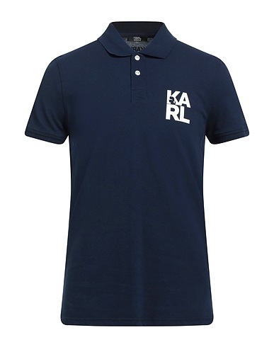 KARL LAGERFELD Polo shirt Midnight blue 95% Cotton, 5% Elastane