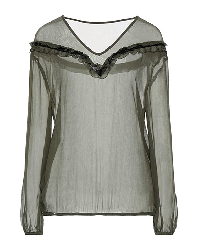 PATRIZIA PEPE Top Military green 100% Viscose, Polyamide, Elastane
