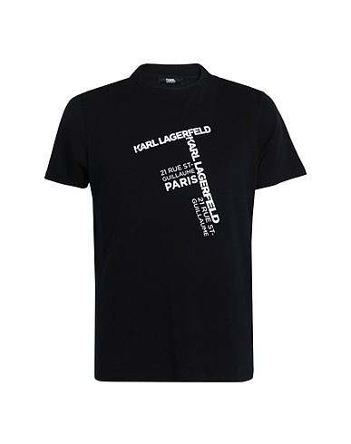 KARL LAGERFELD T-shirt BEACHWEAR Black 93% Cotton, 7% Elastane