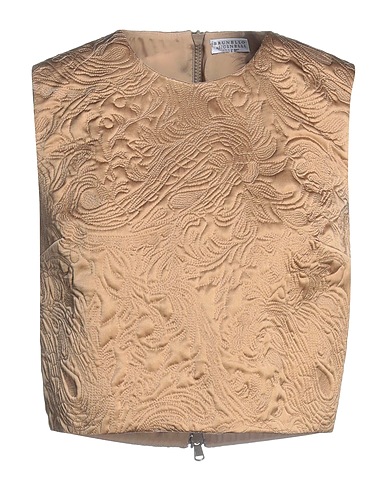 BRUNELLO CUCINELLI Top Camel 96% Silk, 4% Elastane