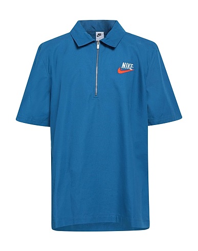 NIKE Einfarbiges Hemd Nike Sportswear Trend Men's Overshirt
 Azurblau 100% Baumwolle