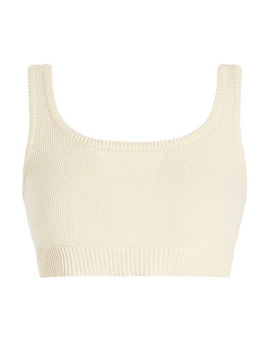 8 by YOOX Crop top Ivory 50% Recycled cotton, 50% Cotton