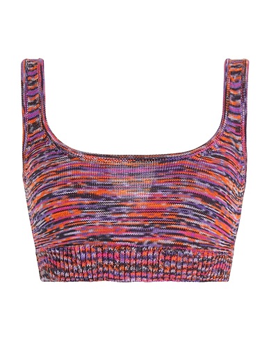 8 by YOOX Crop top Purple 50% Recycled cotton, 50% Cotton