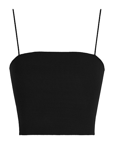8 by YOOX Crop top KNIT TANK TOP
 Nero 78% Viscosa, 22% Poliestere riciclato