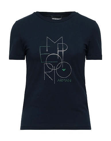 EMPORIO ARMANI T-shirt Midnight blue 95% Cotton, 5% Elastane