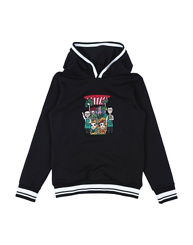 DOLCE&GABBANA Hooded track jacket  Black 100% Cotton, Silk, Viscose, Polyester, Wool