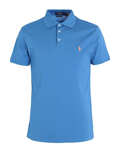 POLO RALPH LAUREN Polo shirt SLIM FIT STRETCH MESH POLO SHIRT
 Pastel blue 97% Cotton, 3% Elastane