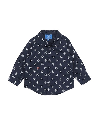 FAY Patterned shirt Midnight blue 100% Cotton