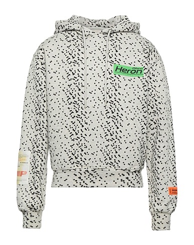 HERON PRESTON Hooded sweatshirt Light grey 100% Cotton, Elastane, Polyester