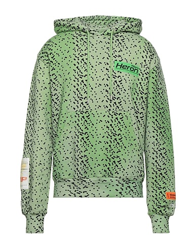 HERON PRESTON Sweat-shirt Vert clair 100% Coton, Élasthanne, Polyester