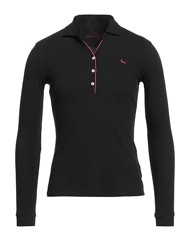 HARMONT & BLAINE Polo shirt Black 94% Cotton, 6% Elastane