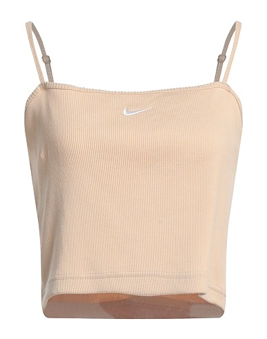 NIKE Crop top Nike Essential Rib Women's Cropped Top
 Beige 97% Cotton, 3% Elastane