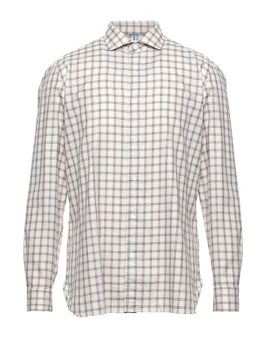 GIAMPAOLO Checked shirt Beige 100% Cotton