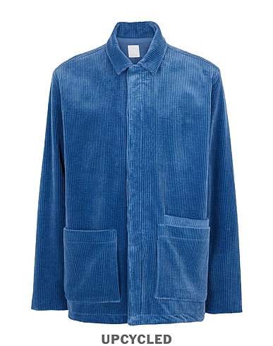 8 by YOOX Jacket COTTON CORDUROY WORK JACKET
 Pastel blue 99% Cotton, 1% Elastane