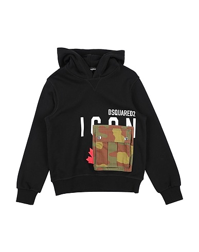 DSQUARED2 Hooded track jacket  Black 100% Cotton
