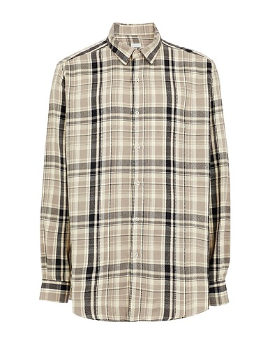 8 by YOOX Checked shirt COTTON CHECK OVER-SIZE SHIRT
 Ivory 100% Cotton