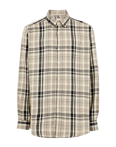 8 By YOOX COTTON CHECK OVER-SIZE SHIRT | Ivory Men‘s Checked Shirt | YOOX