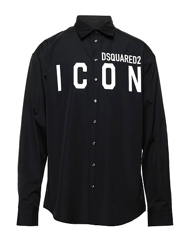 DSQUARED2 Solid color shirt Black 100% Cotton