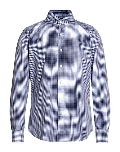 FINAMORE 1925 Checked shirt Midnight blue 100% Cotton