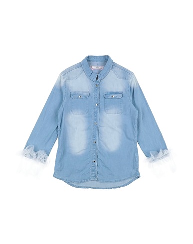 RELISH Denim shirt Blue 98% Cotton, 2% Elastane