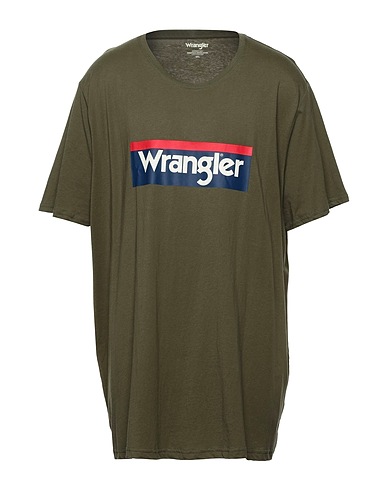 WRANGLER T-shirt Verde militare 100% Cotone organico