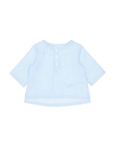 DOUUOD Patterned shirt Sky blue 70% Cotton, 30% Linen