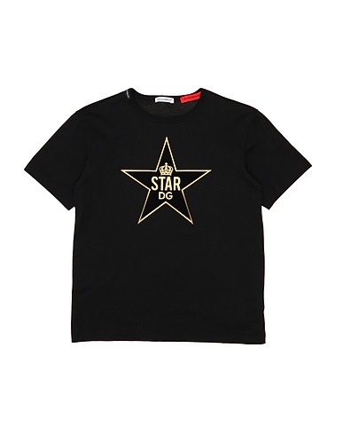 DOLCE&GABBANA T-shirt Black 100% Cotton, Polyurethane