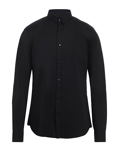 ARMANI EXCHANGE Solid color shirt Black 73% Cotton, 23% Polyamide, 4% Elastane