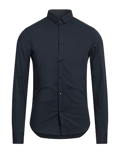 ARMANI EXCHANGE Solid colour shirt Midnight blue 73% Cotton, 23% Polyamide, 4% Elastane