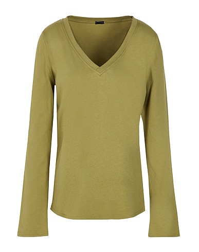 8 by YOOX Basic T-Shirt ORGANIC COTTON V-NECK LONG-SLEEVE T-SHIRT
 Militärgrün 100% Organische Baumwolle
