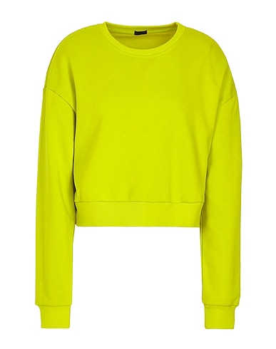 8 by YOOX Sweatshirt ORGANIC COTTON CROPPED BOXY SWEATSHIRT
 Lime green 100% Organic cotton