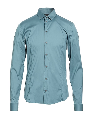 PATRIZIA PEPE Solid color shirt VERDE PETROLIO 67% Cotton, 27% Polyamide, 6% Elastane