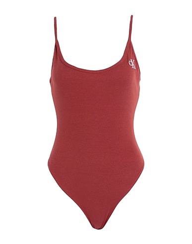 CALVIN KLEIN JEANS TOPWEAR Brick red 94% Cotton, 6% Elastane