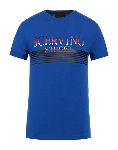 SCERVINO T-shirt Bright blue 95% Cotton, 5% Elastane