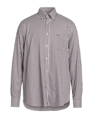 PAUL & SHARK Kariertes Hemd Dunkelbraun 100% Baumwolle