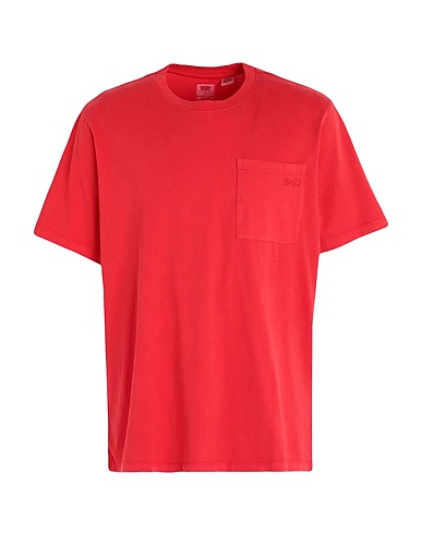 LEVI'S Basic T-Shirt SEASONAL POCKET TEE
 Red 100% Cotton