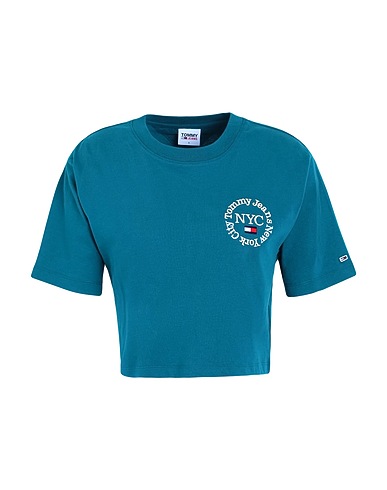 TOMMY JEANS Basic T-shirt Deep teal 100% Organic cotton