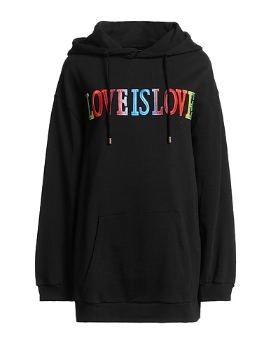 ALBERTA FERRETTI Hooded sweatshirt Black 100% Cotton, Elastane