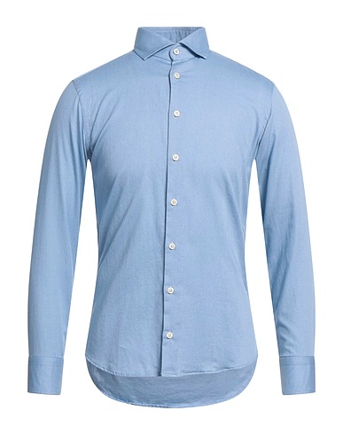 BASTONCINO Solid colour shirt Light blue 100% Cotton