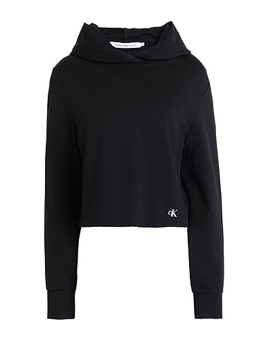 CALVIN KLEIN JEANS Hooded track jacket  Black 66% EcoVero™ viscose, 30% Polyamide, 4% Elastane